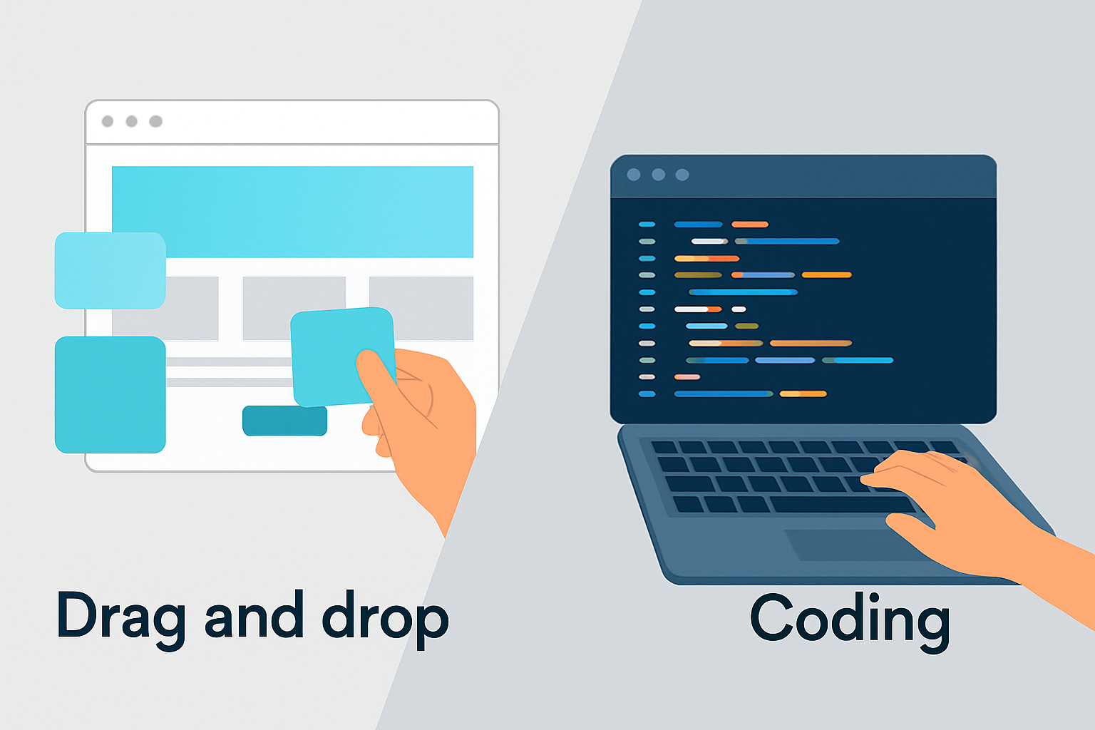 Comparație între metodele Drag and Drop și programare clasică
